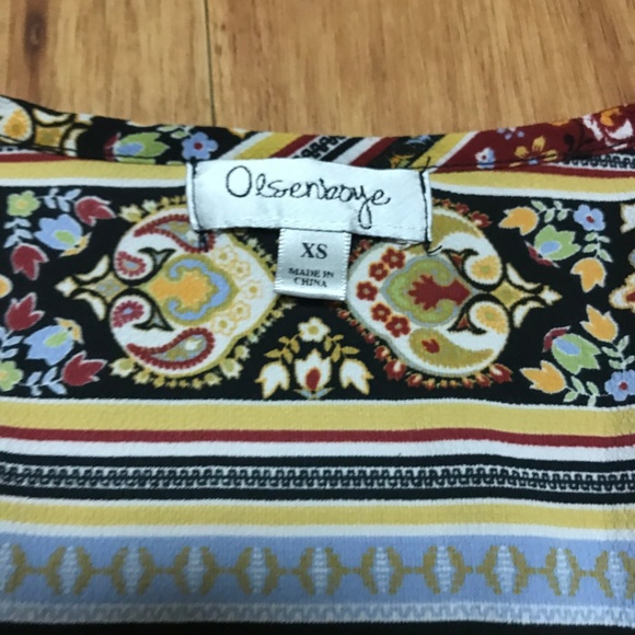 Olsenboye Striped Pattern Open Bell Sleeve Blouse - Picture 6 of 8